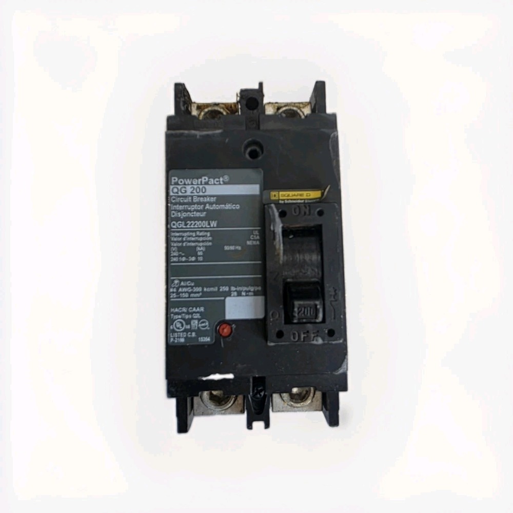 SQUARE D QGL22200LW Type QGL Circuit Breaker 2 Pole 200 Amp